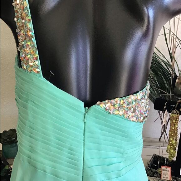 TONYBOWLS Ladies 10 green formal / bling - Picture 4 of 5
